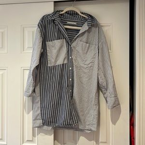 Abercrombie striped oversized button down shirt dress (S)